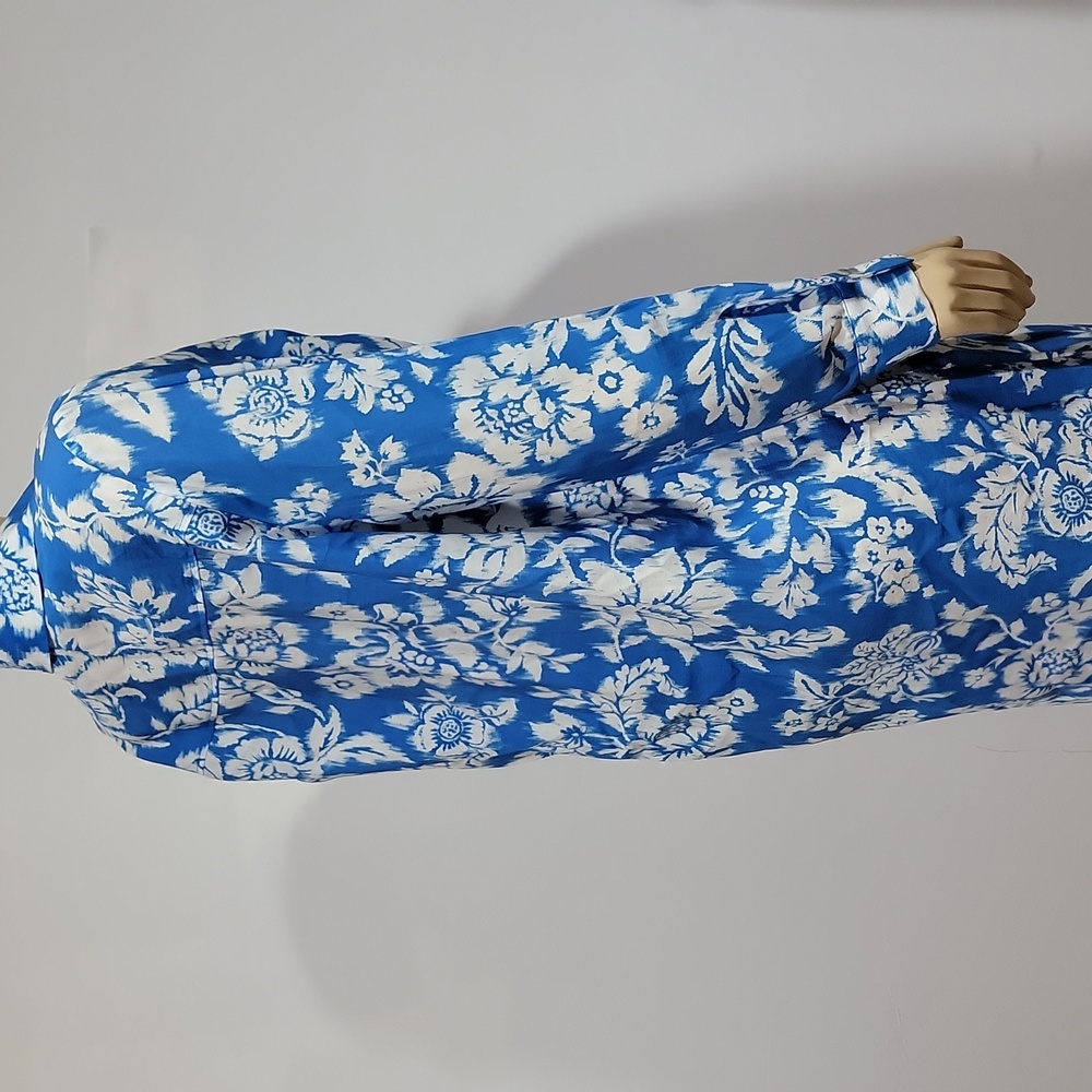 Zara floral Blue print shirt dress Size M NEW - Picture 8 of 11